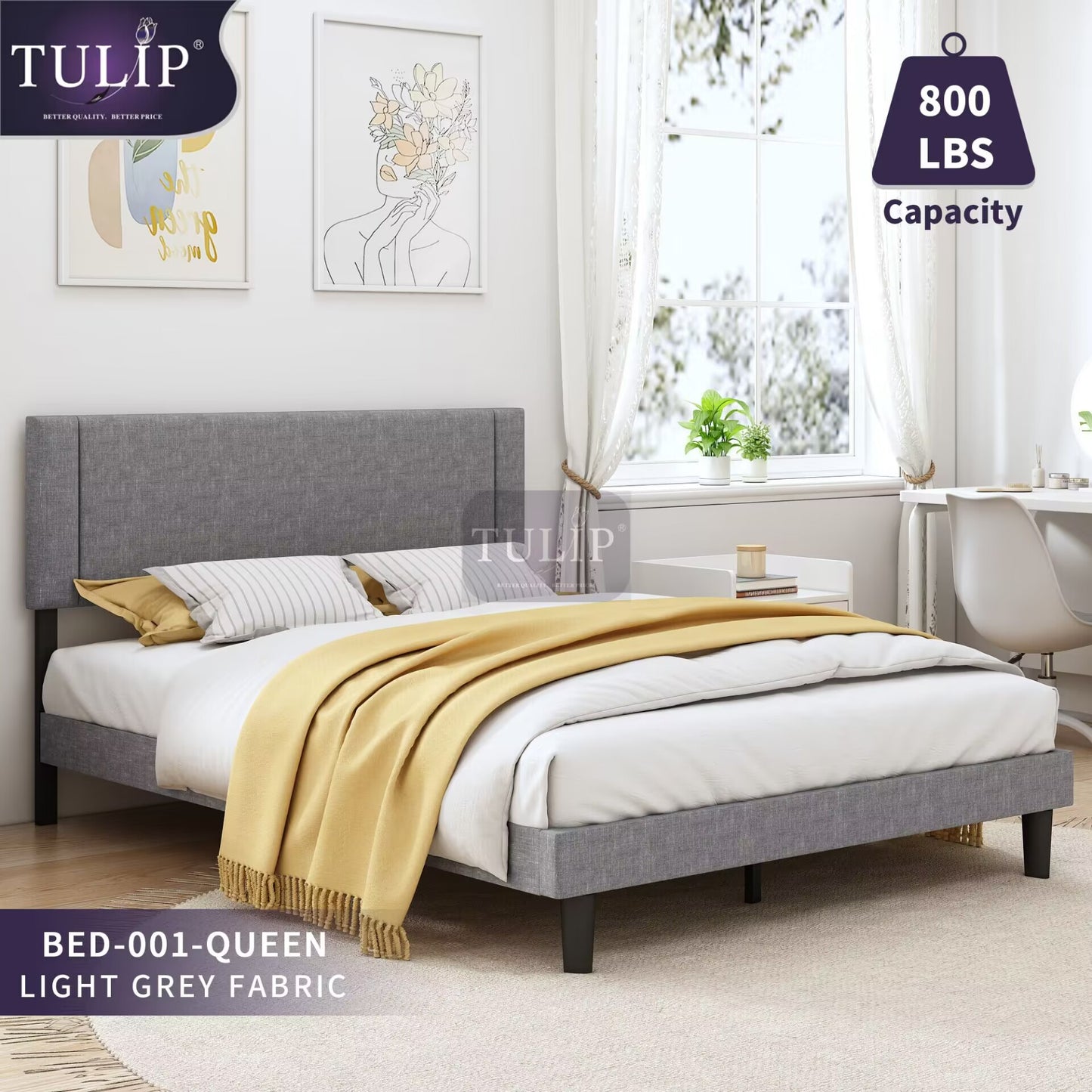 $260 Tulip brand new fabric bed frame#1~High quality!