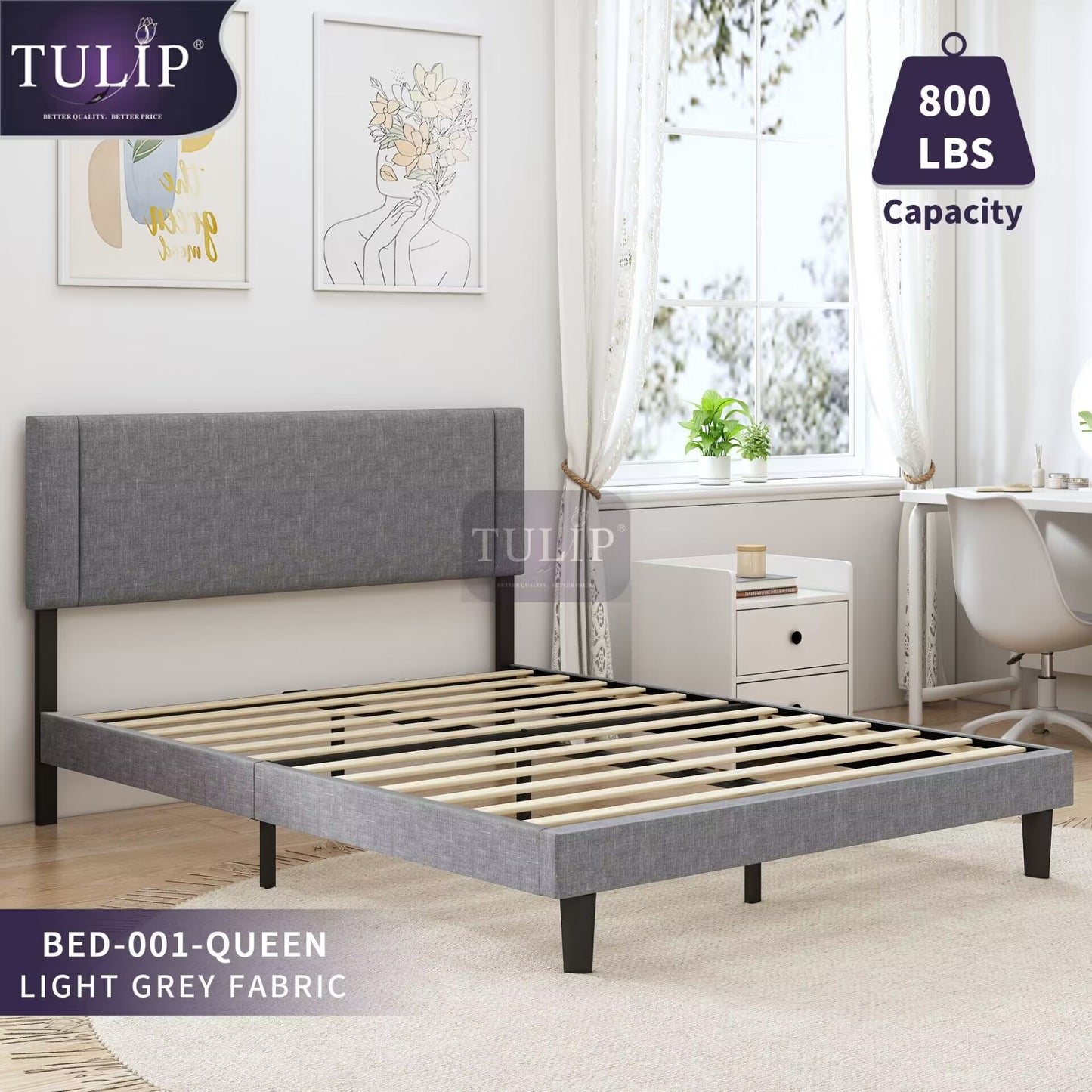 $260 Tulip brand new fabric bed frame#1~High quality!